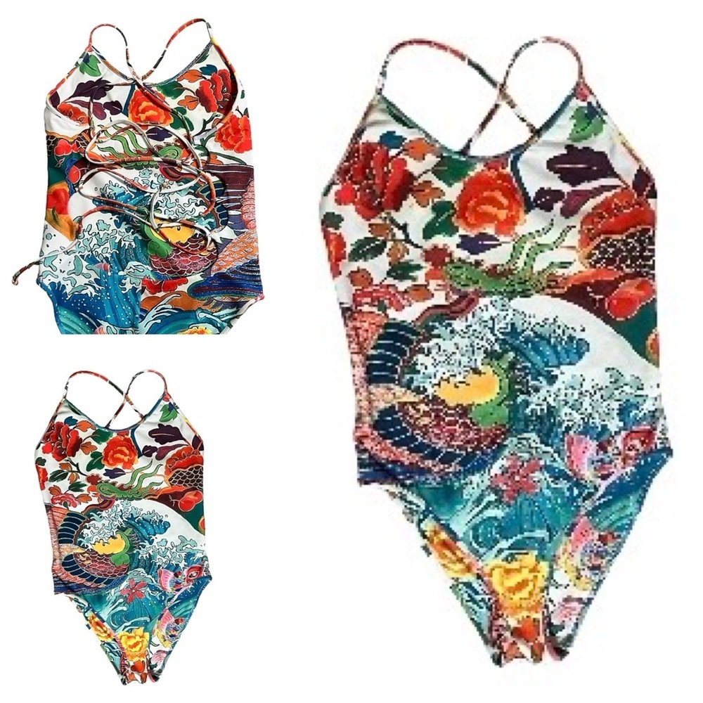 Hale Bob Fortune Favors The Bold Swimsuit Ivory Under the Sea Sz S